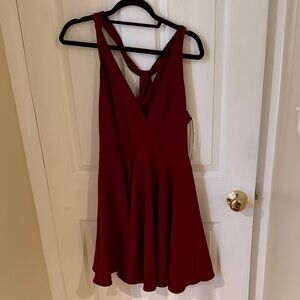 Lulu's Burgundy Sleeveless Mini Dress